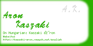 aron kaszaki business card